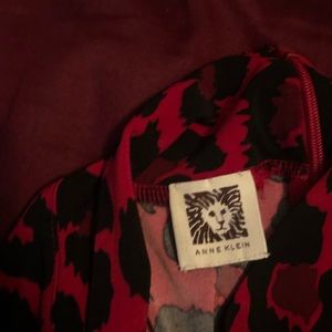 Anne Klein red leopard print blouse
